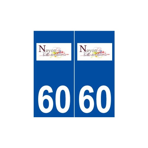 60 Noyon logo autocollant plaque stickers ville