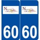 60 Noyon logo autocollant plaque stickers ville