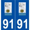 91 Gif-sur-Yvette logo autocollant plaque stickers ville