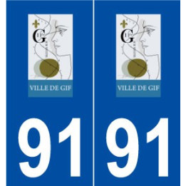 91 Gif-sur-Yvette logo autocollant plaque stickers ville