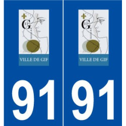 91 Gif-sur-Yvette logo autocollant plaque stickers ville