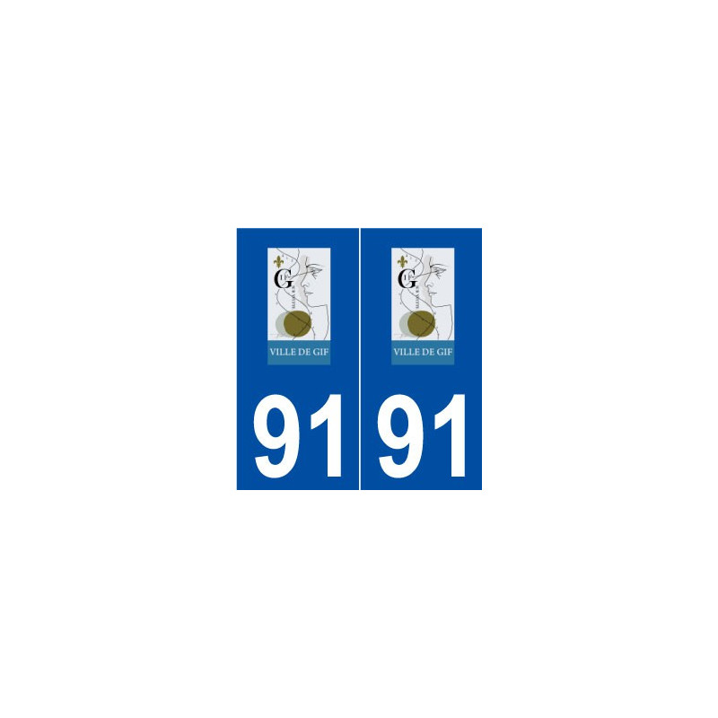 91 Gif-sur-Yvette logo autocollant plaque stickers ville