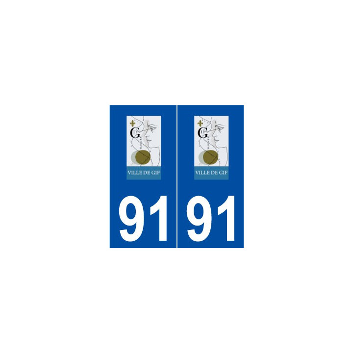 91 Gif-sur-Yvette logo autocollant plaque stickers ville