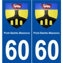60 Pont-Sainte-Maxence blason autocollant plaque stickers ville