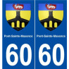 60 Pont-Sainte-Maxence blason autocollant plaque stickers ville