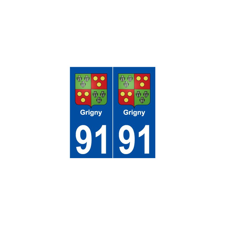 91 Grigny blason autocollant plaque stickers ville