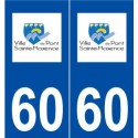 60 Pont-Sainte-Maxence logo autocollant plaque stickers ville