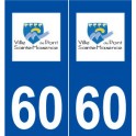 60 Pont-Sainte-Maxence logo autocollant plaque stickers ville
