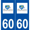 60 Pont-Sainte-Maxence logo autocollant plaque stickers ville