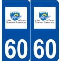 60 Pont-Sainte-Maxence logo autocollant plaque stickers ville
