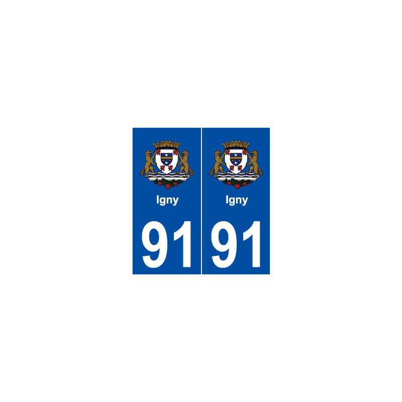 91 Igny blason autocollant plaque stickers ville