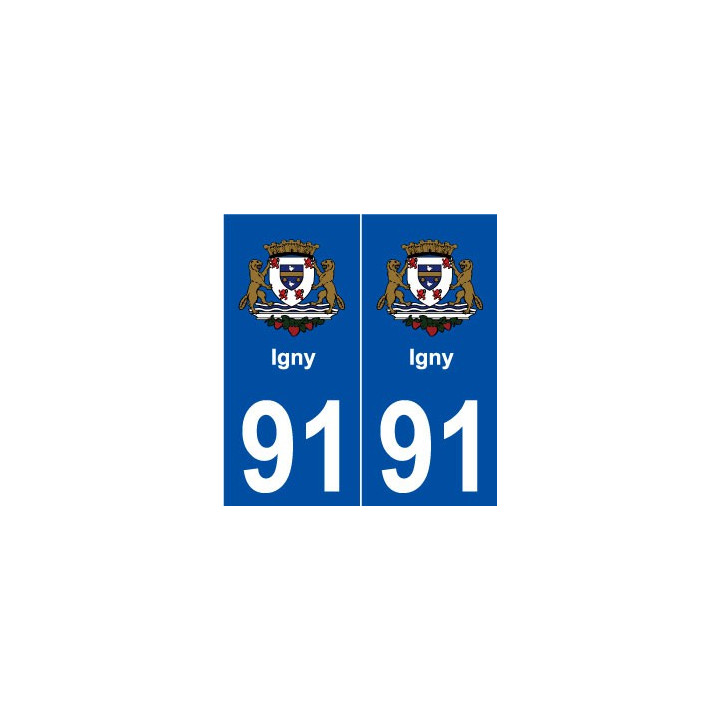 91 Igny blason autocollant plaque stickers ville