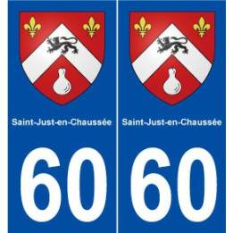 60 Saint-Just-en-Chaussée blason autocollant plaque stickers ville