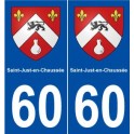 60 Saint-Just-en-Chaussée blason autocollant plaque stickers ville