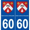 60 Saint-Just-en-Chaussée blason autocollant plaque stickers ville