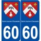 60 Saint-Just-en-Chaussée blason autocollant plaque stickers ville