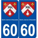 60 Saint-Just-en-Chaussée blason autocollant plaque stickers ville
