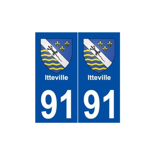 91 Itteville blason autocollant plaque stickers ville