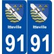 91 Itteville blason autocollant plaque stickers ville