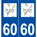 60 Saint-Just-en-Chaussée logo autocollant plaque stickers ville