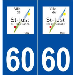 60 Saint-Just-en-Chaussée logo autocollant plaque stickers ville