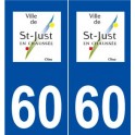 60 Saint-Just-en-Chaussée logo autocollant plaque stickers ville