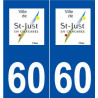 60 Saint-Just-en-Chaussée logo autocollant plaque stickers ville