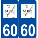 60 Saint-Just-en-Chaussée logo autocollant plaque stickers ville