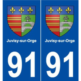 91 Juvisy-sur-Orgen blason autocollant plaque stickers ville