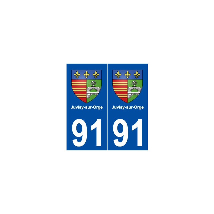 91 Juvisy-sur-Orgen blason autocollant plaque stickers ville