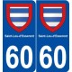 60 Saint-Leu-d'Esserent blason autocollant plaque stickers ville