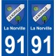91 La Norville blason autocollant plaque stickers ville