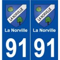 91 La Norville blason autocollant plaque stickers ville