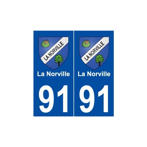 91 La Norville blason autocollant plaque stickers ville