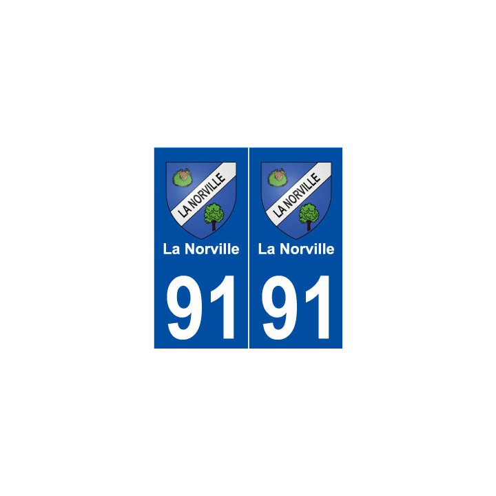 91 La Norville blason autocollant plaque stickers ville