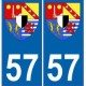 57 Moselle autocollant plaque blason armoiries stickers département