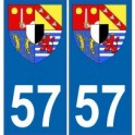 57 Mosela etiqueta engomada de la placa de escudo de armas el escudo de armas de pegatinas departamento