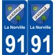 91 La Norville blason autocollant plaque stickers ville