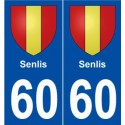 60 Senlis blason autocollant plaque stickers ville