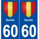 60 Senlis blason autocollant plaque stickers ville