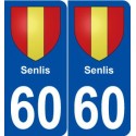 60 Senlis blason autocollant plaque stickers ville