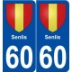 60 Senlis blason autocollant plaque stickers ville