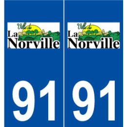 91 La Norville logo autocollant plaque stickers ville