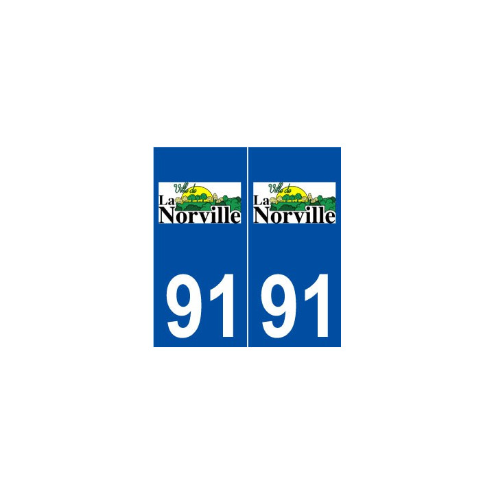 91 La Norville logo autocollant plaque stickers ville