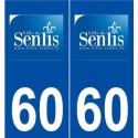 60 Senlis logo autocollant plaque stickers ville