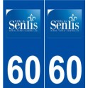 60 Senlis logo autocollant plaque stickers ville