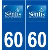 60 Senlis logo autocollant plaque stickers ville