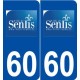 60 Senlis logo autocollant plaque stickers ville