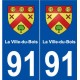 91 La Ville-du-Bois blason autocollant plaque stickers ville