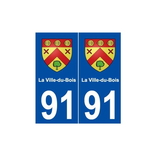 91 La Ville-du-Bois blason autocollant plaque stickers ville